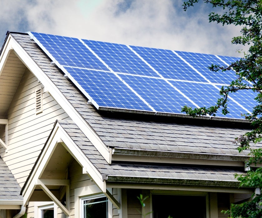 solar panels on a house