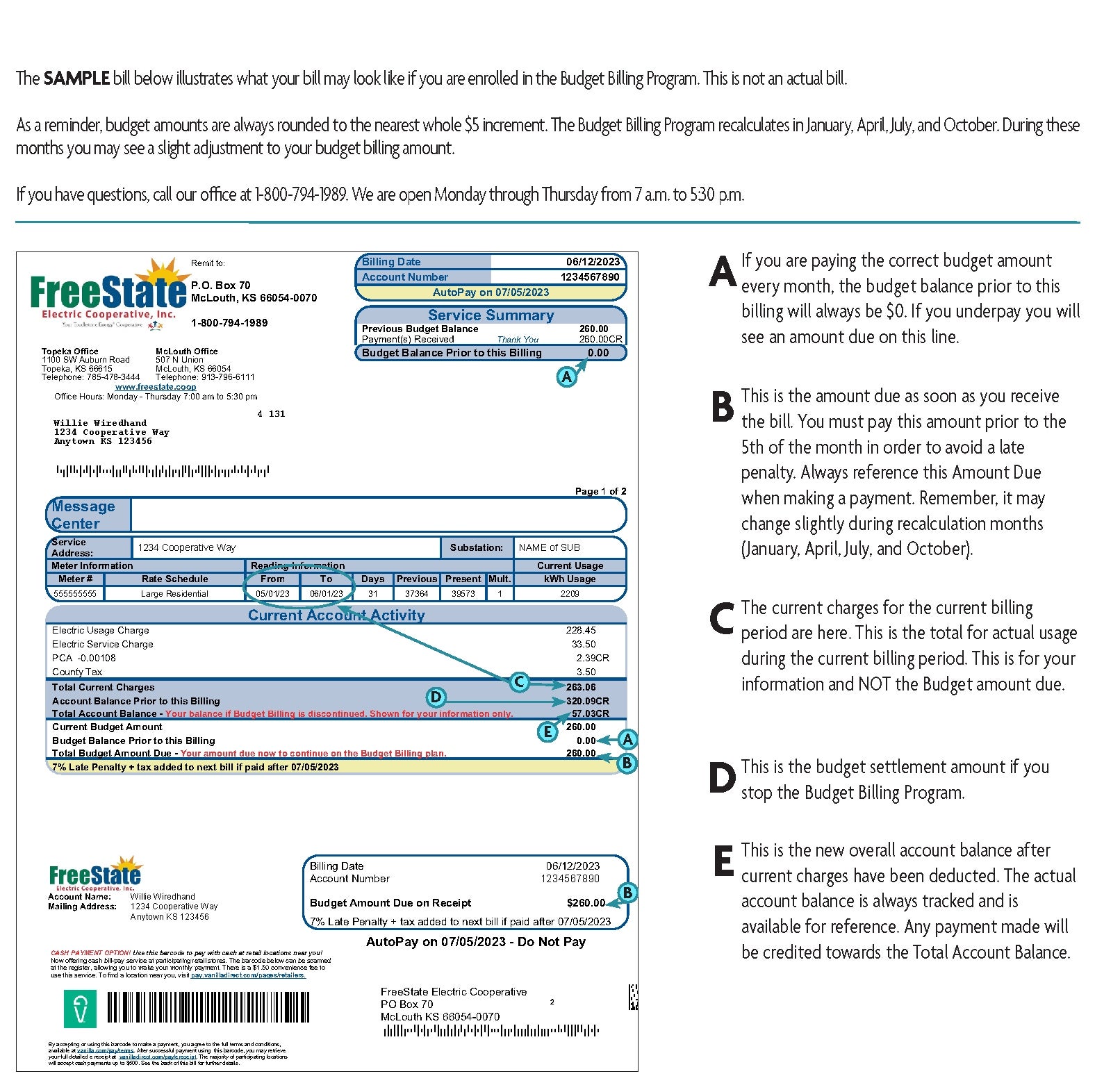 billing information