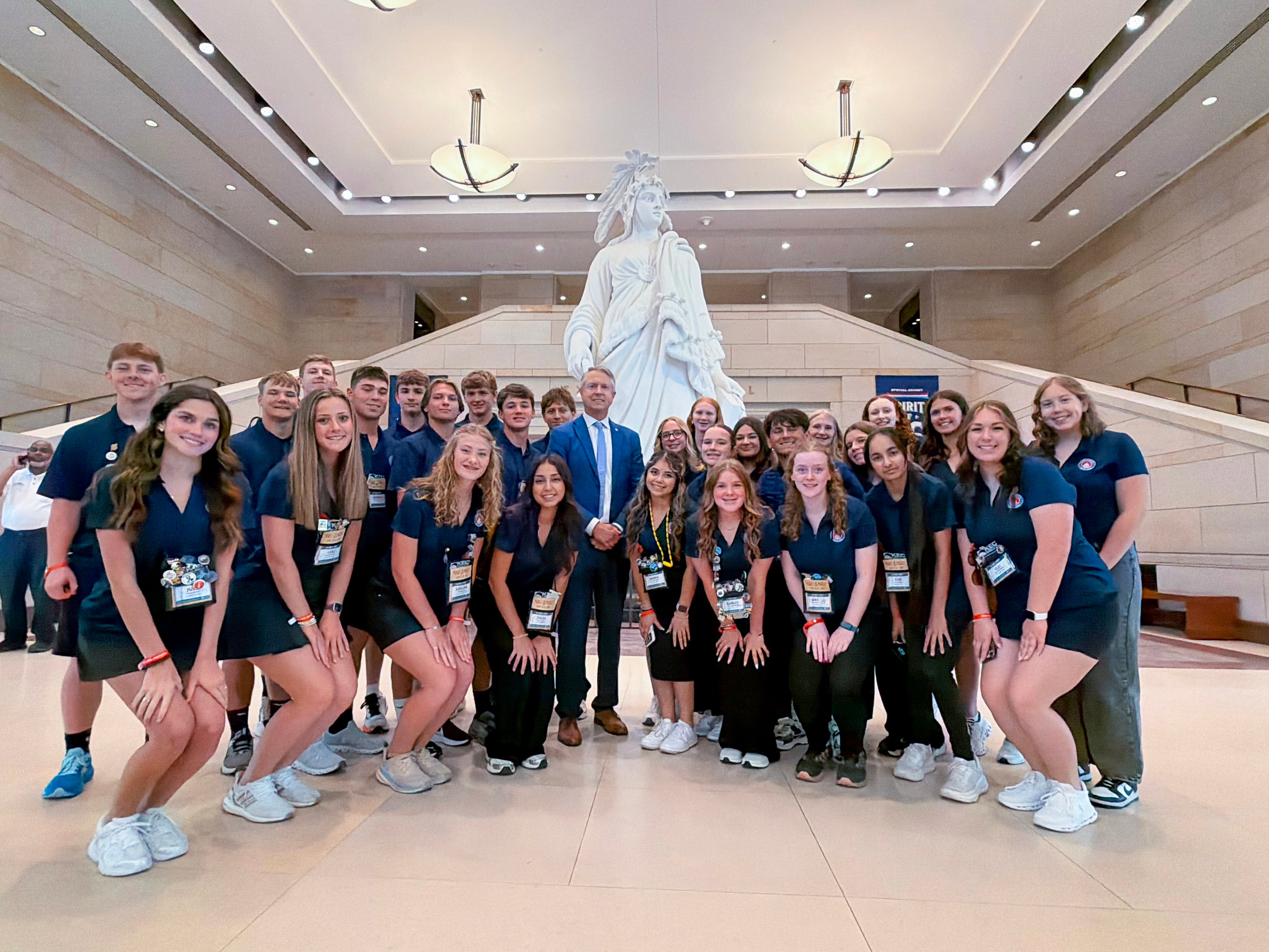 Students Pose with Roger Marshall