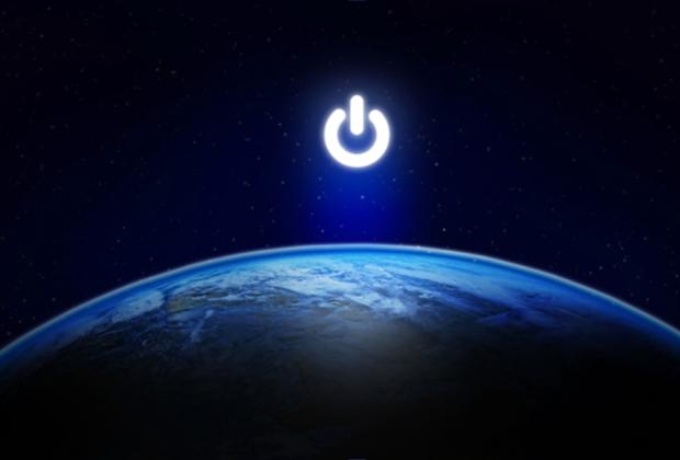Earth with power button